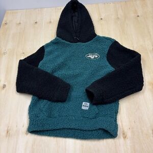 New York Jets Hoodie Size Medium Green NFL Football Team Apparel Sherpa Crew